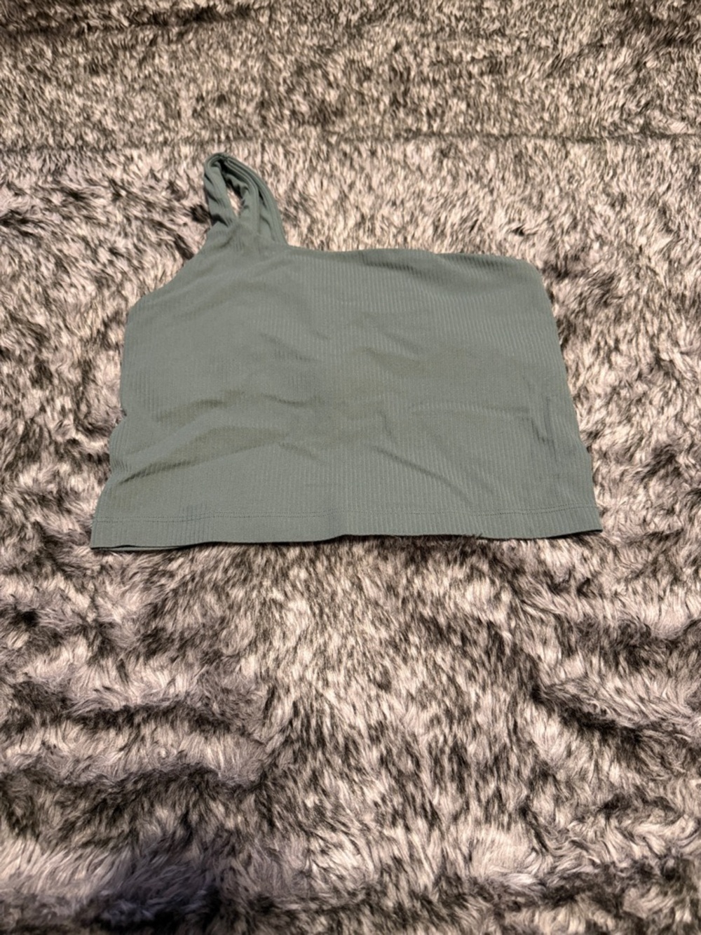 lululemon athletica One-Shoulder Ribbed Sports Bra in Sage